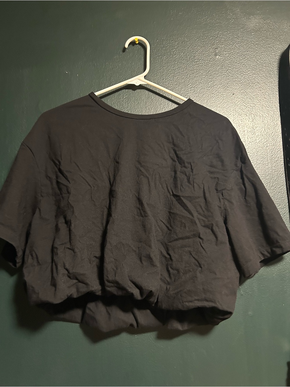 Black Women's Cropped Short Sleeve Top